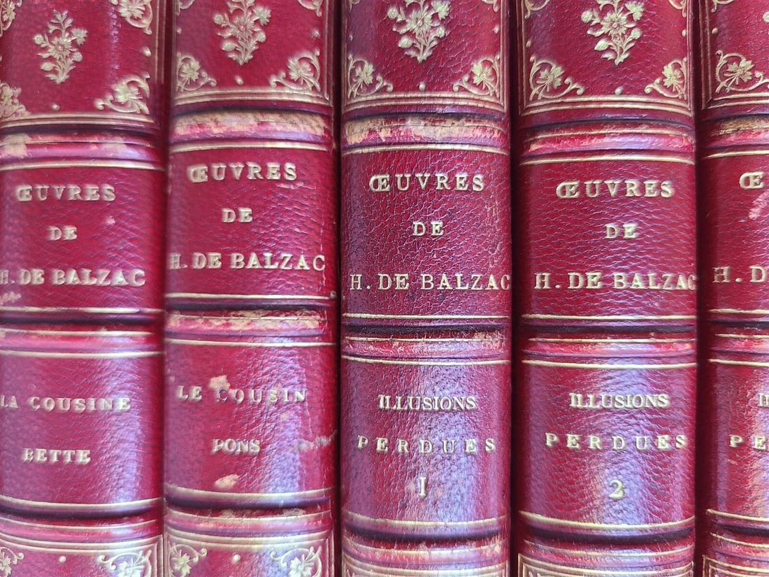 1892 50 VOLUMES of Honere De Balzac works antique FINE DECORATIVE BINDINGS - 3
