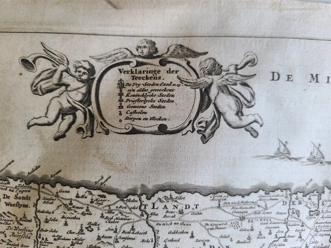 1700s MAP of CANAAN LAND ISRAEL PALESTINE antique - 2