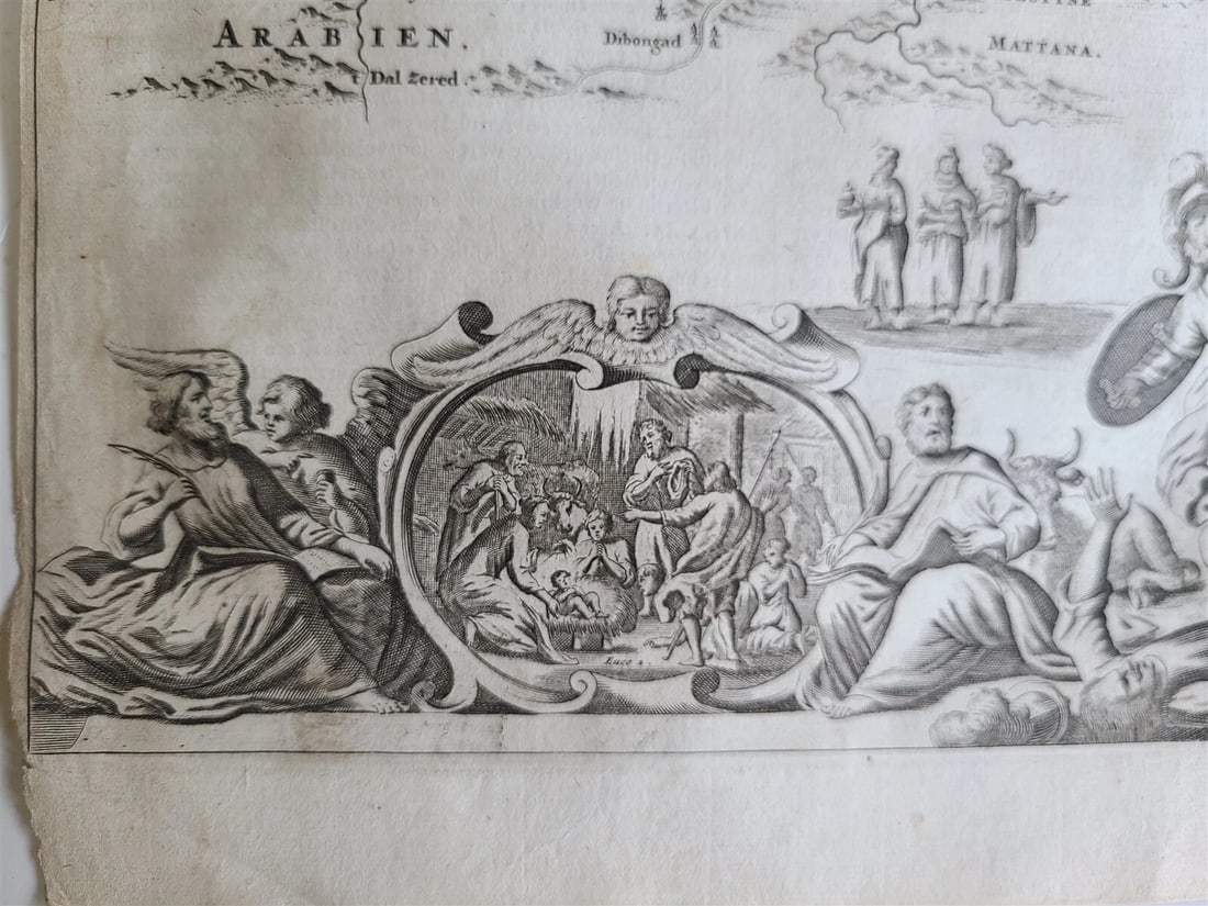 1700s MAP of CANAAN LAND ISRAEL PALESTINE antique - 4