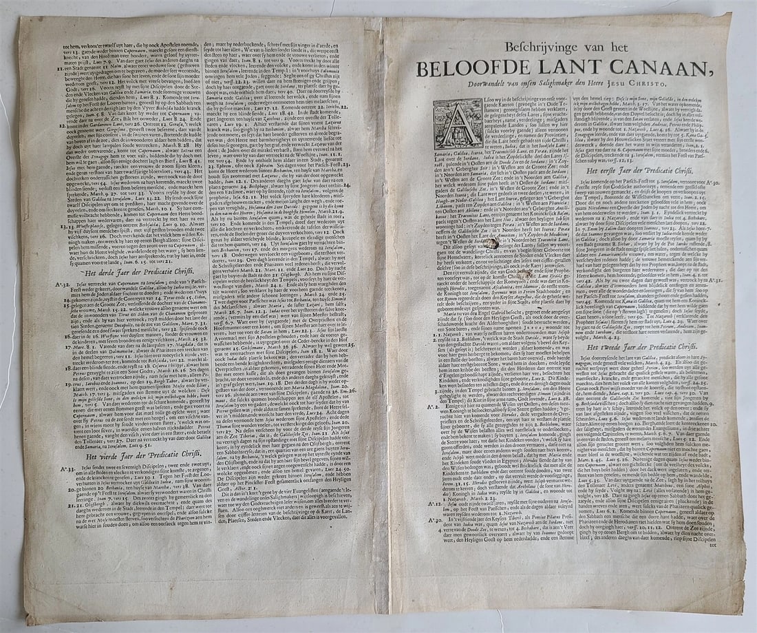 1700s MAP of CANAAN LAND ISRAEL PALESTINE antique - 7