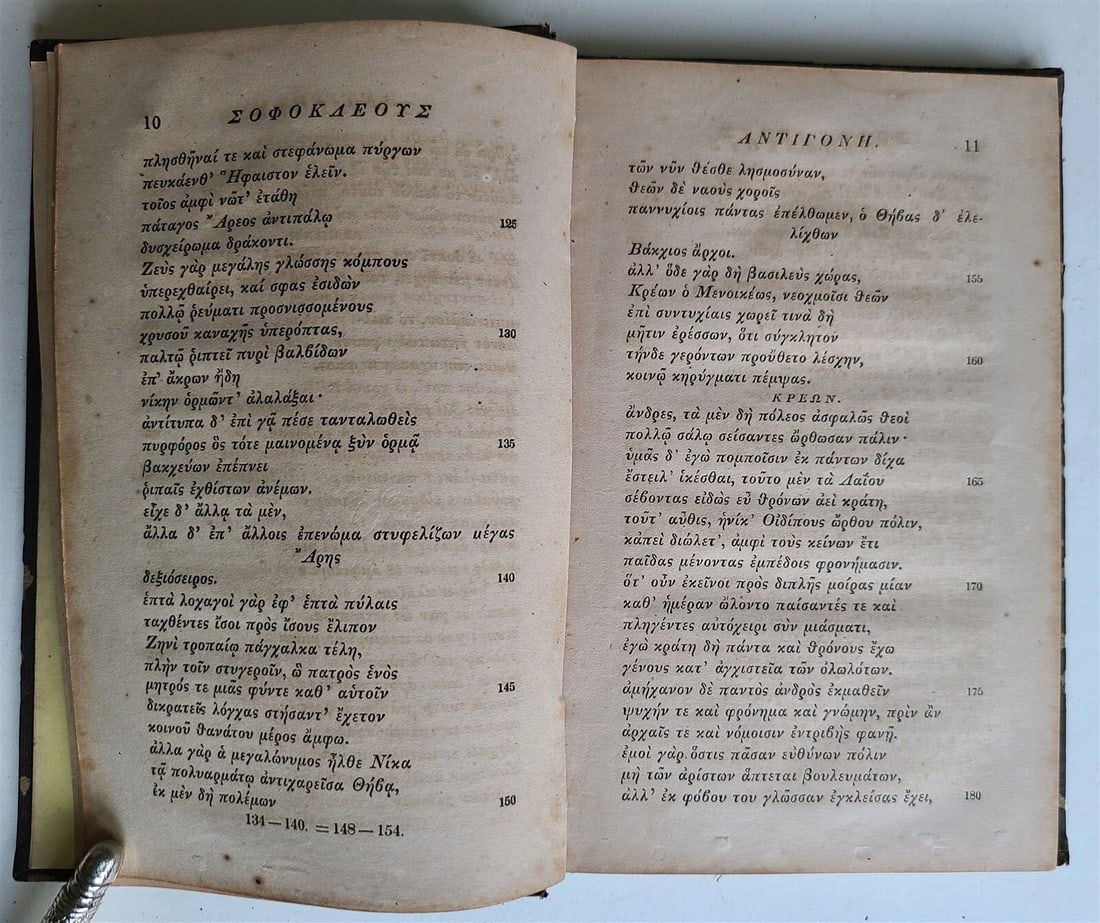 1862 ANTIGONE of SOPHOCLES by THEODORE WOOLSEY in GREEK antique AMERICANA BOSTON - 3