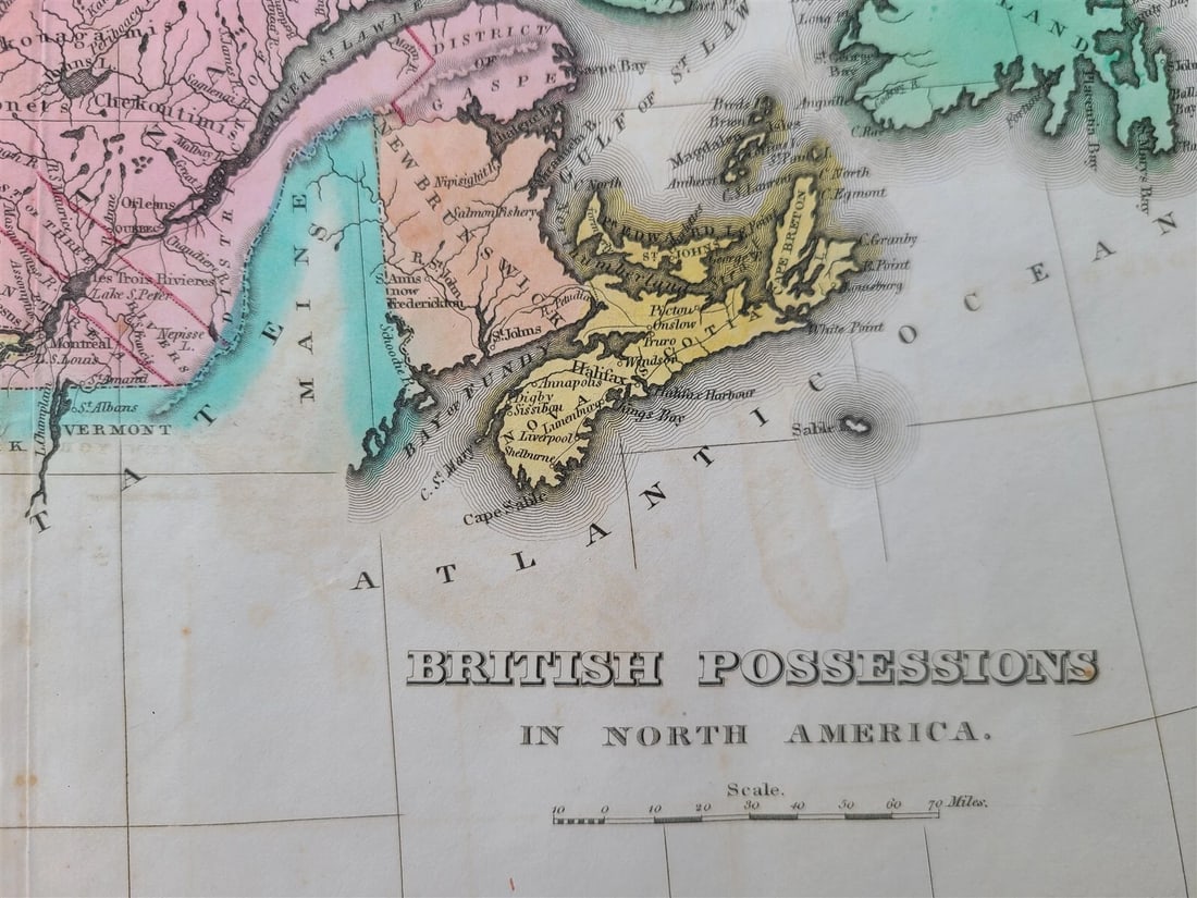 1822 MAP of CANADA & BRITISH POSESSIONS in NORTH AMERICA GEOGRAPHICAL antique - 2