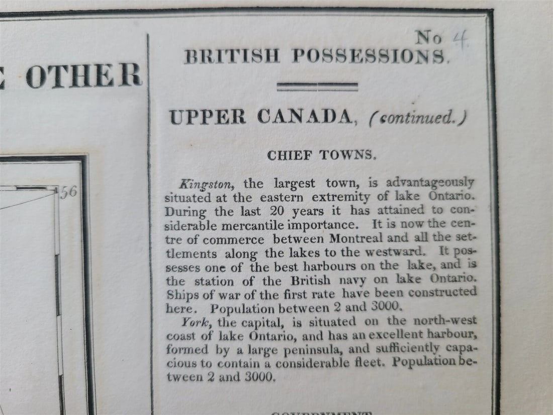 1822 MAP of CANADA & BRITISH POSESSIONS in NORTH AMERICA GEOGRAPHICAL antique - 3
