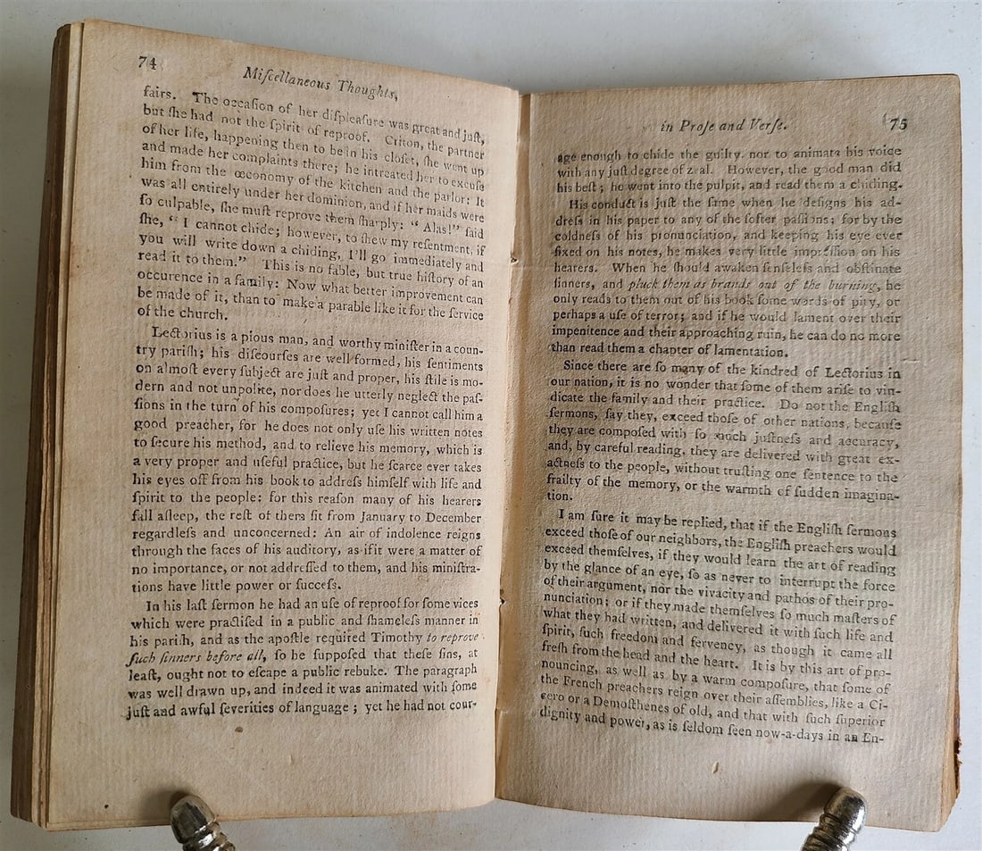 1796 MISCELLANEOUS THOUGHTS in PROSE & VERSE antique AMERICANA - 4