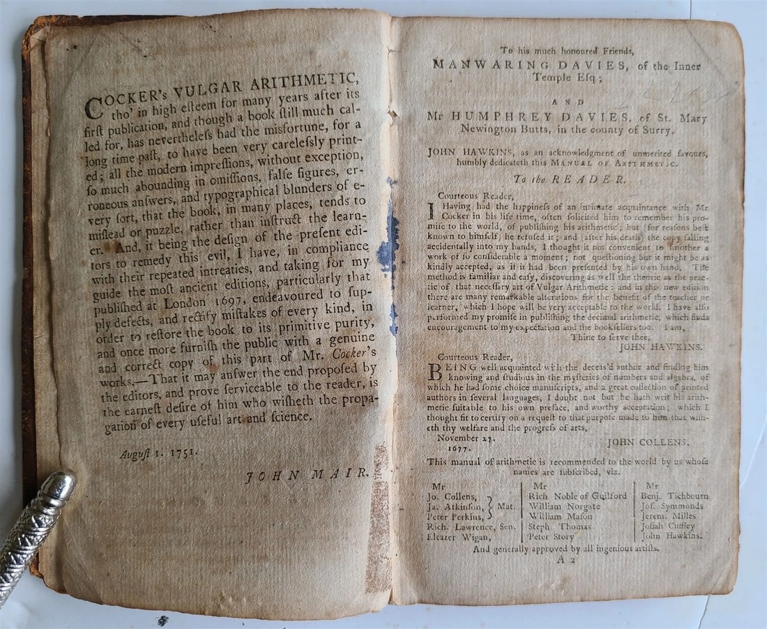 1787 ARITHMETIC COCKER'S in ENGLISH antique 18th CENTURY - 8