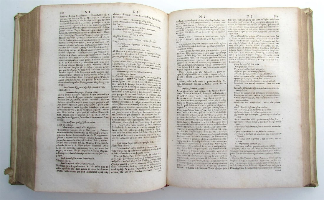 1693 Dictionarium historicum geographicum poeticum HAGUE ARMORIAL VELLUM antique - 5