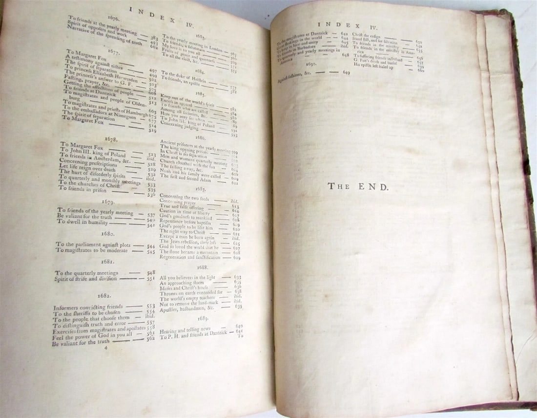 1765 Journal of Life Travels Sufferings of GEORGE FOX antique QUAKERS AMERICANA - 9