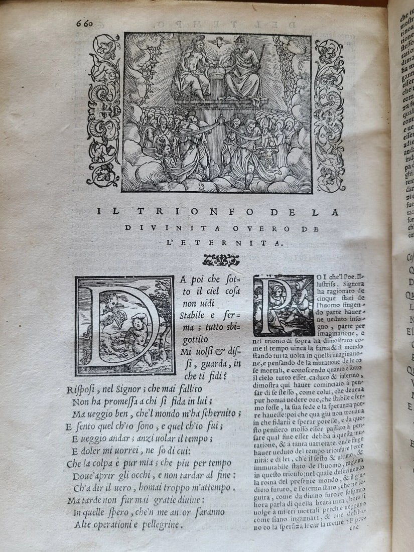 1553 PETRARCH VELLUM BINDING antique Con l'espositione di M. Giovanni Gesualdo - 9