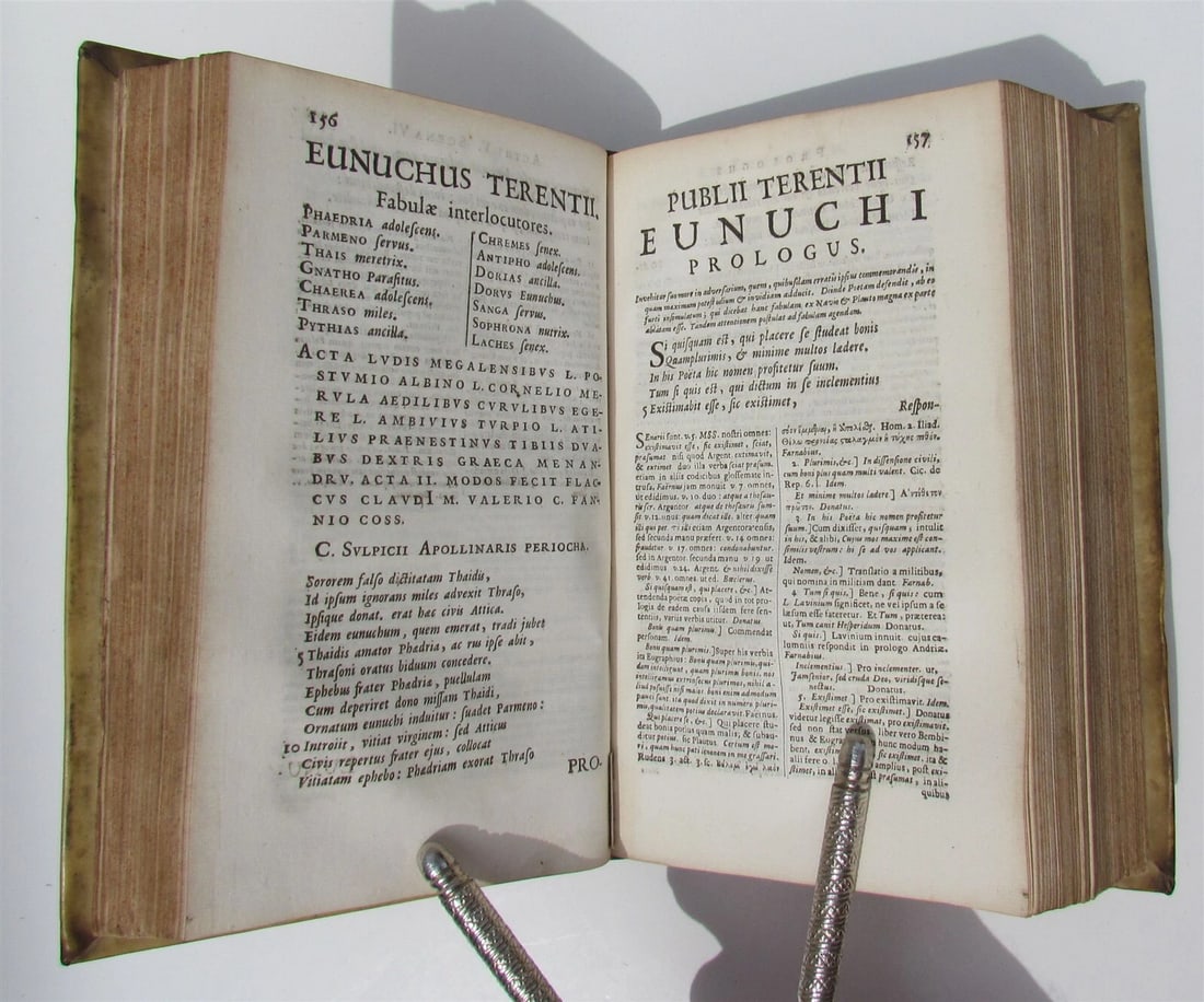 1686 TERENCE COMEDIES POETRY antique Publius Terentius Afer ARMORIAL VELLUM - 10