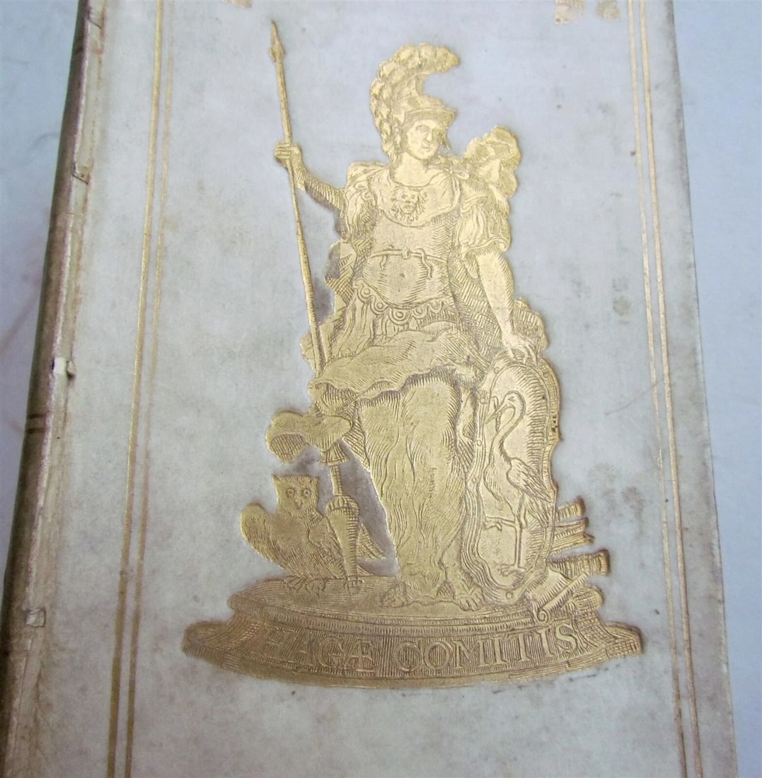 1727 SENECA in LATIN & GREEK antique GILT STAMPED PRIZED VELLUM BINDING - 8