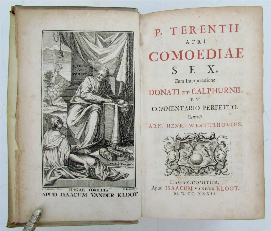 1732 TERENCE COMEDIES POETRY antique P Terentius Afer VELLUM BINDING (1 of 4)