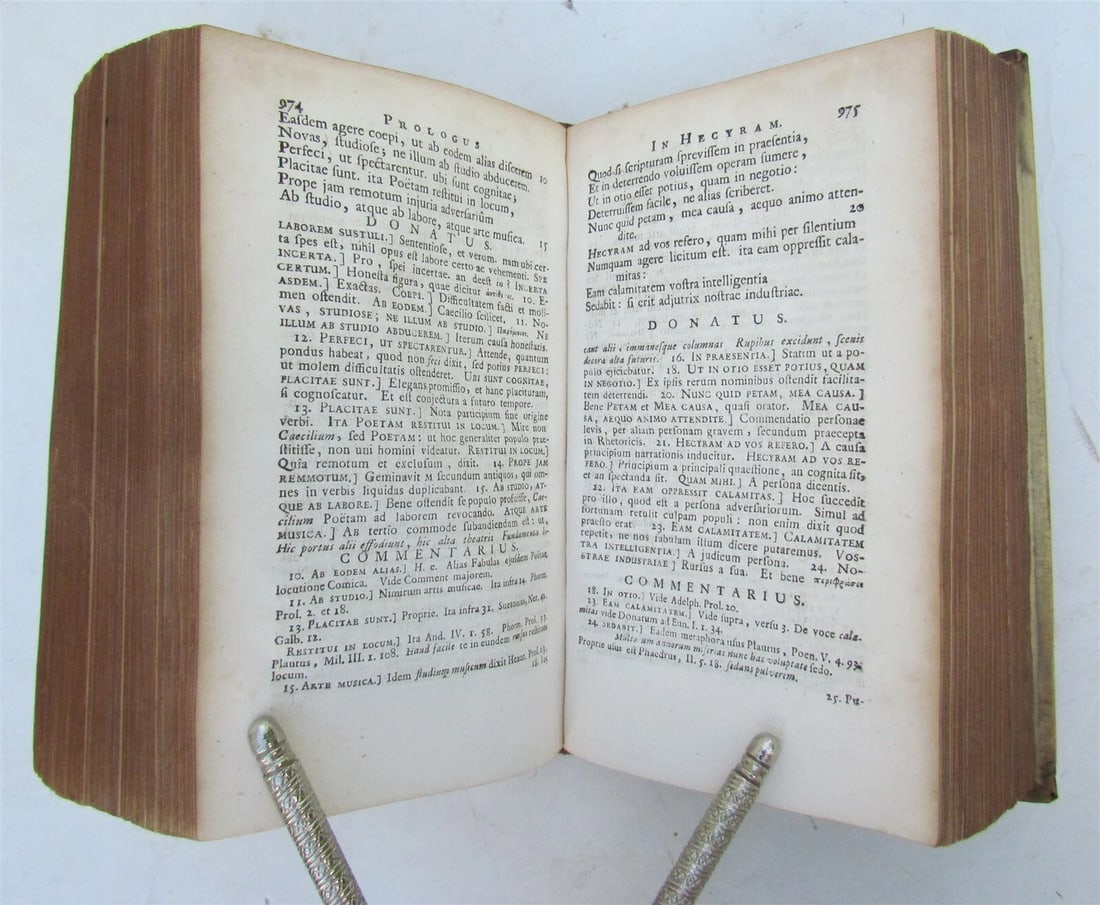 1732 TERENCE COMEDIES POETRY antique P Terentius Afer VELLUM BINDING - 4