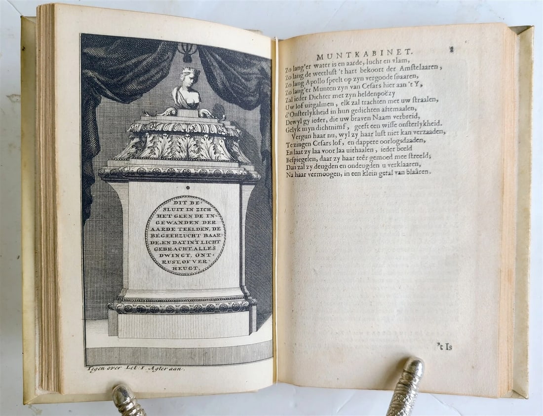 1695 NETHERLANDS NUMISMATICS antique VELLUM BINDING ILLUSTRATED - 10