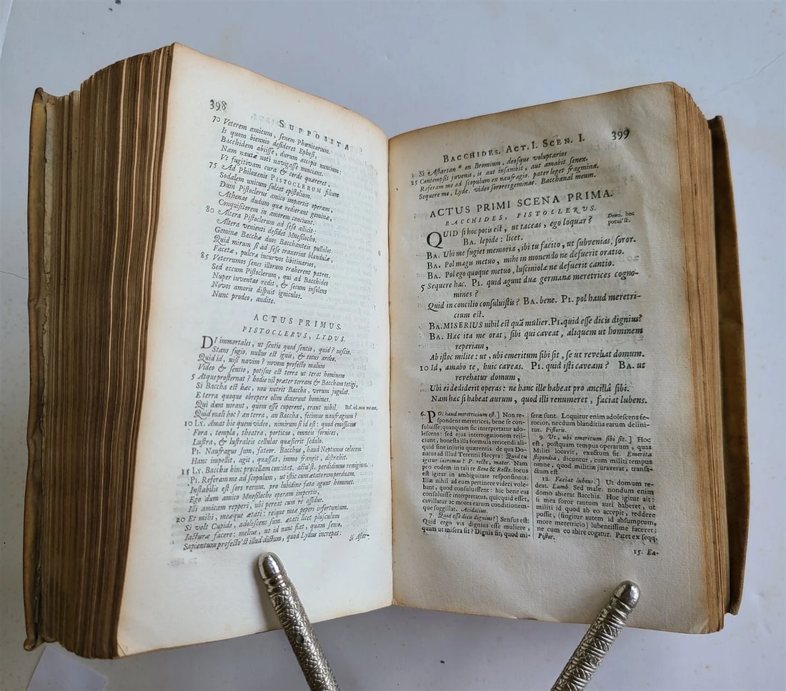 1684 PLAUTUS COMOEDIAE antique VELLUM BINDING - 6