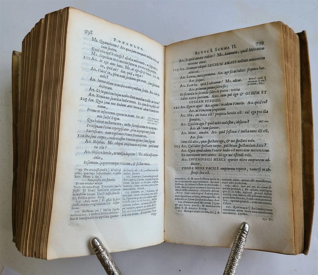 1684 PLAUTUS COMOEDIAE antique VELLUM BINDING - 7