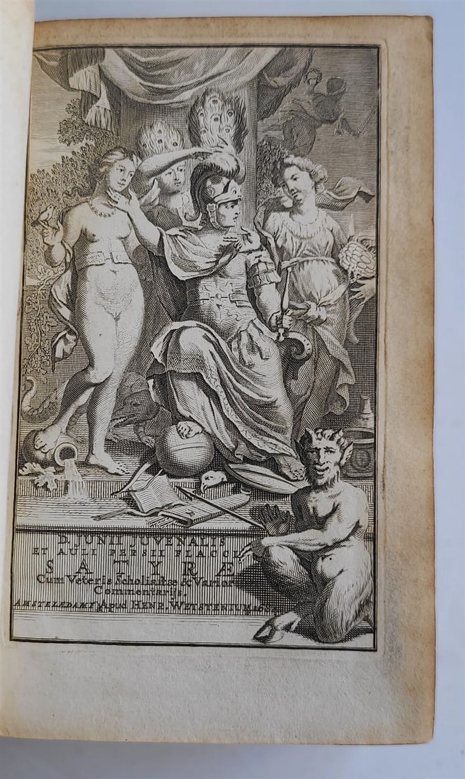 1684 JUVENALIS & PERSIUS SATIRAE antique VELLUM BINDING - 3
