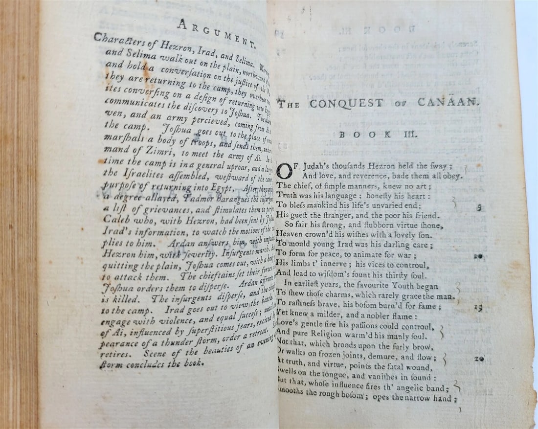 1785 CONQUEST OF CANAAN by TIMOTHY DWIGHT antique AMERICANA HARTFORD - 5