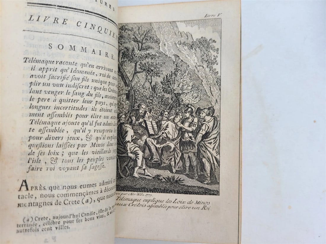 1787 LES AVENTURES de TELEMAQUE 2 volumes antique in FRENCH illustrated - 3