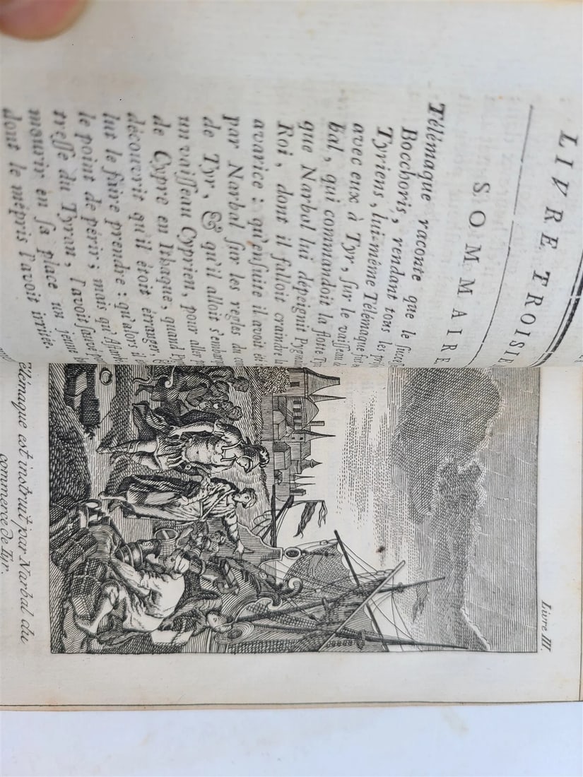 1787 LES AVENTURES de TELEMAQUE 2 volumes antique in FRENCH illustrated - 4