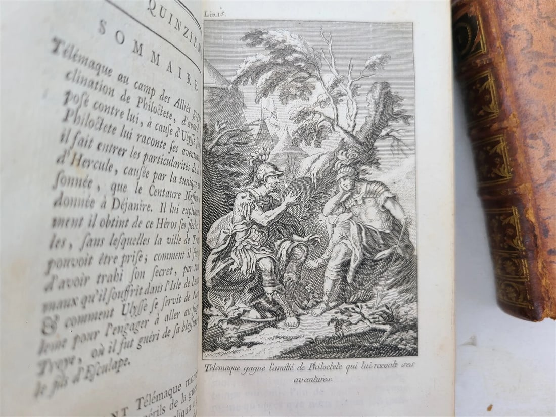 1787 LES AVENTURES de TELEMAQUE 2 volumes antique in FRENCH illustrated - 6