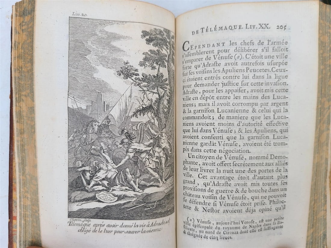 1787 LES AVENTURES de TELEMAQUE 2 volumes antique in FRENCH illustrated - 7