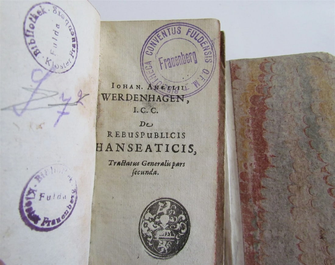 1631 HISTORY of HANSEATIC CITIES 4 VOLUMES by Angelus Marianus antique - 5