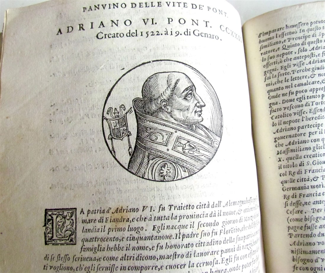 1600 BARTOLOMEO PLATINA LIVES of POPES antique 16th CENTURY ILLUSTRATED - 12