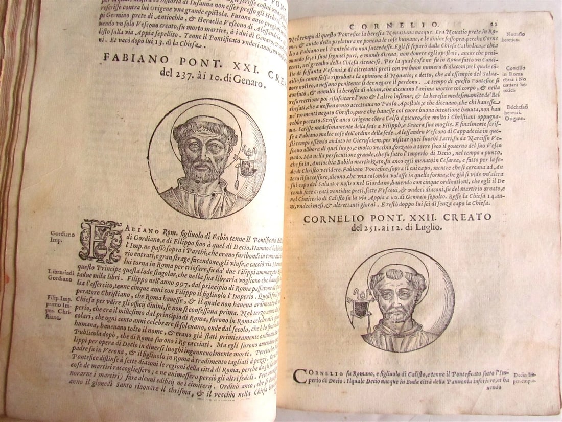 1600 BARTOLOMEO PLATINA LIVES of POPES antique 16th CENTURY ILLUSTRATED - 6
