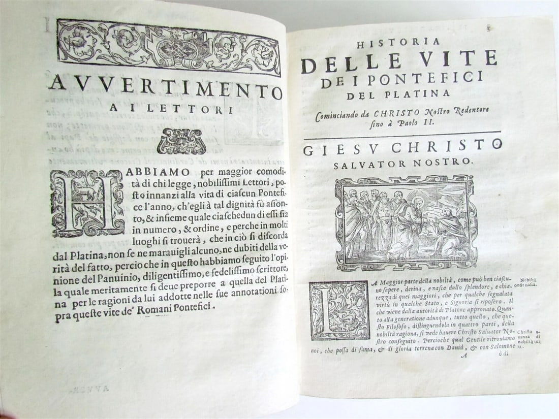 1643 BARTOLOMEO PLATINA LIVES of POPES antique 17th CENTURY ILLUSTRATED - 3