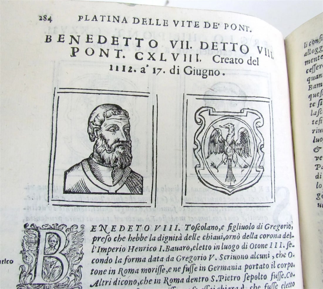 1643 BARTOLOMEO PLATINA LIVES of POPES antique 17th CENTURY ILLUSTRATED - 6