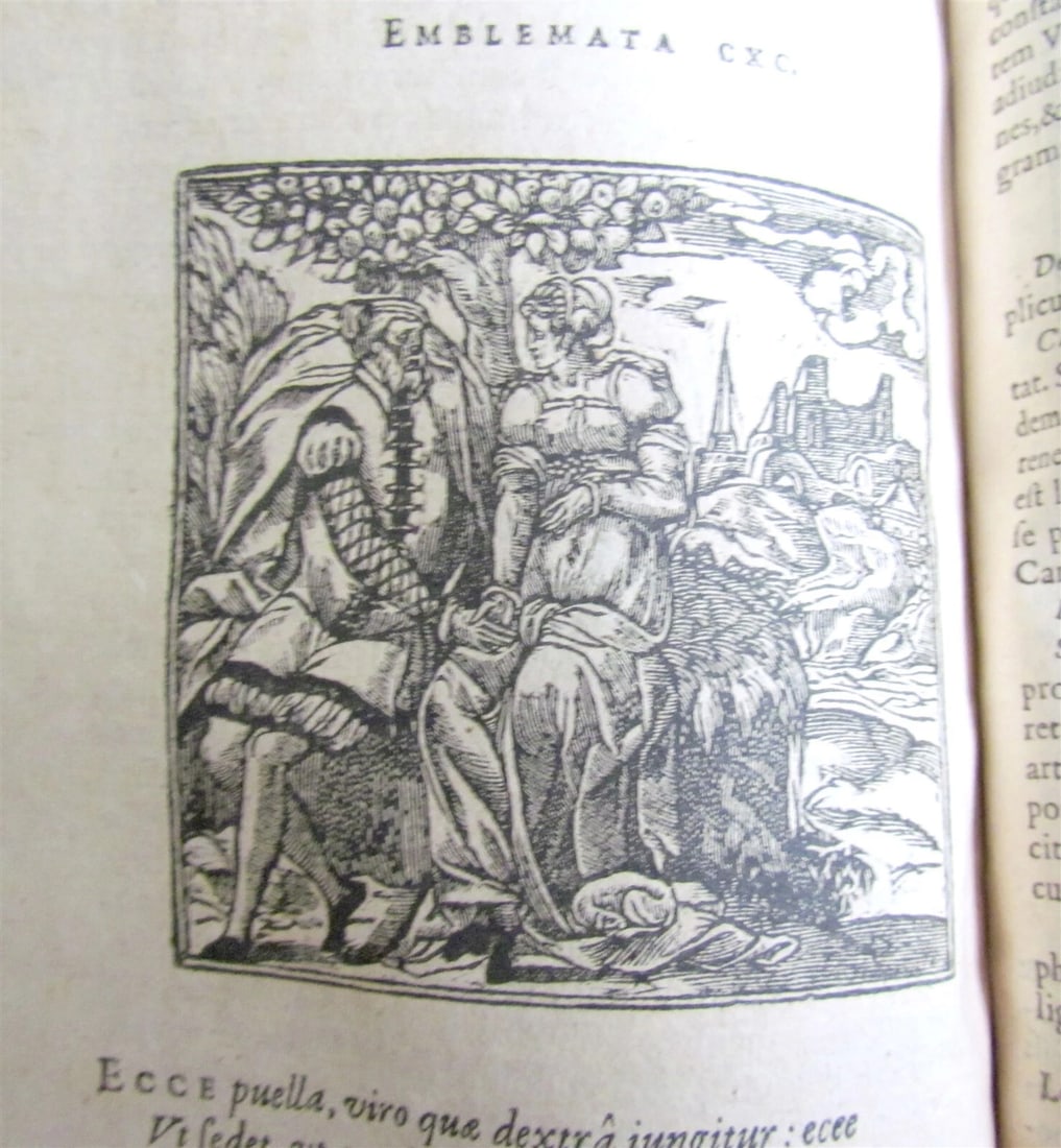 1614 ILLUSTRATED EMBLEMATA BOOK by Andrew ALCIATI VELLUM SPINE antique - 10
