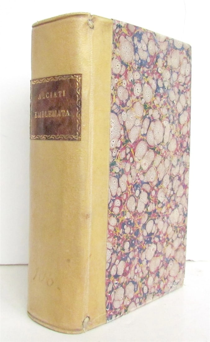 1614 ILLUSTRATED EMBLEMATA BOOK by Andrew ALCIATI VELLUM SPINE antique - 2