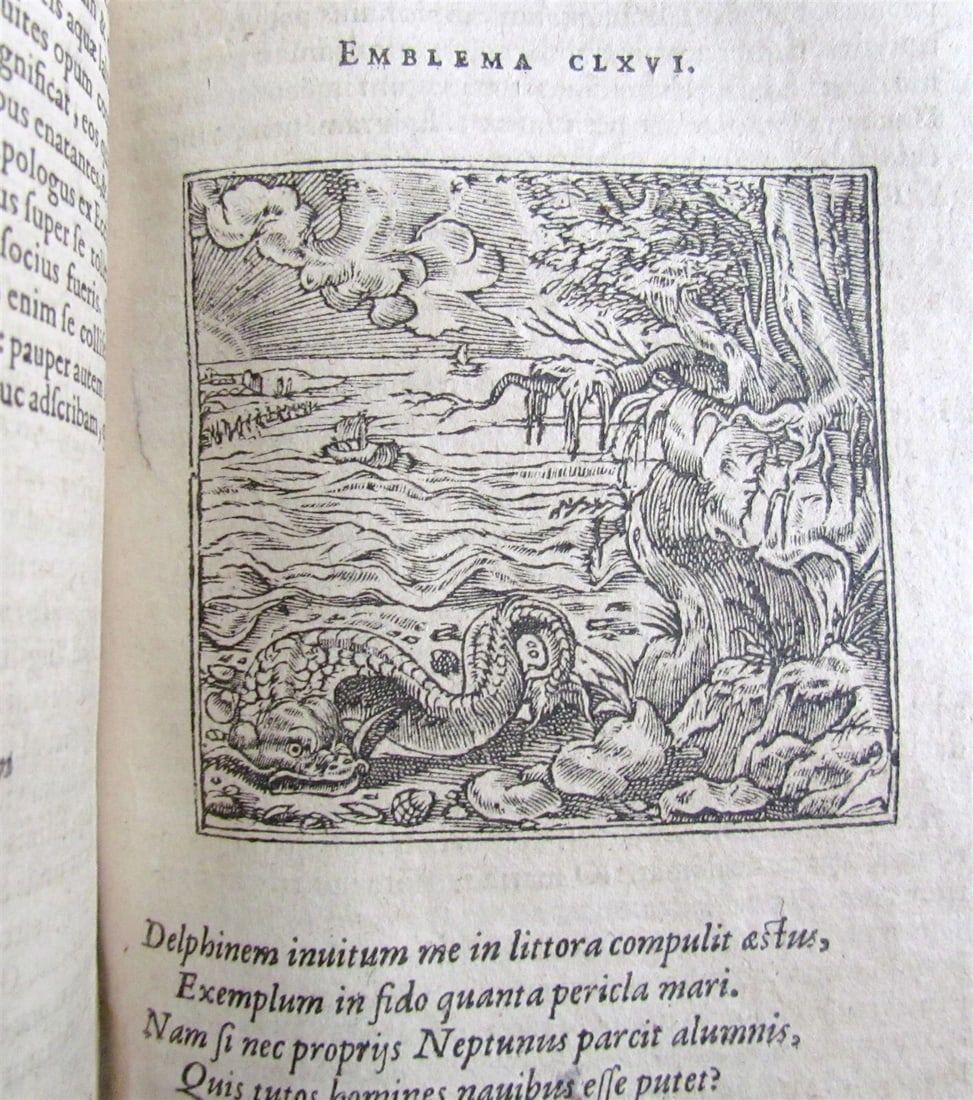 1614 ILLUSTRATED EMBLEMATA BOOK by Andrew ALCIATI VELLUM SPINE antique - 9