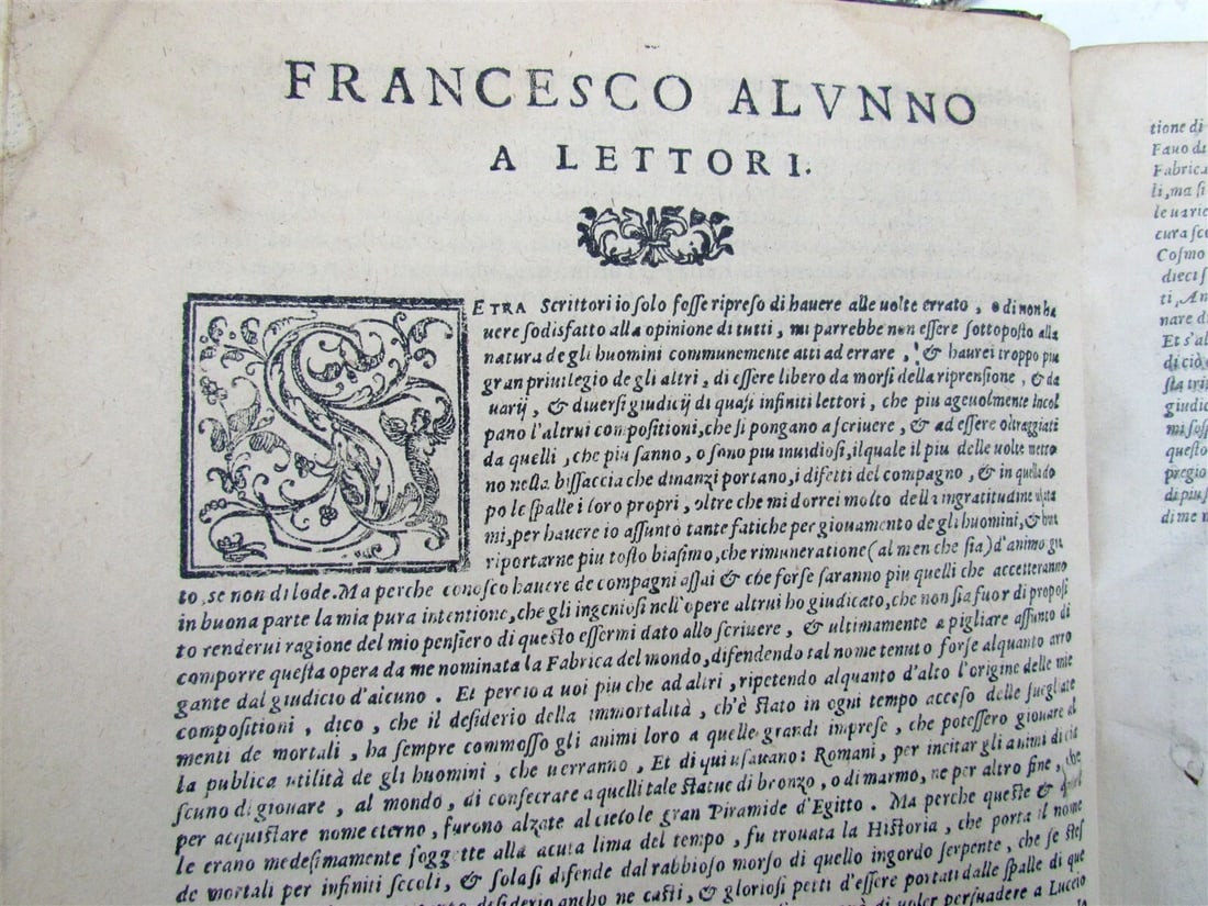 1575 Francesco ALUNNO POETRY antique 16th century Della fabrica del mondo - 3