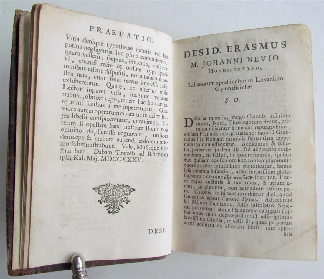 1735 DISTICHA DE MORBIUS AD FILIUM antique Distichs of Cato by Dionisii Catonis - 7