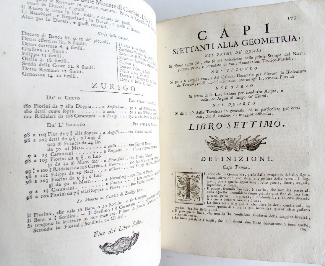 1765 Practical Arithmetic by Giulio Bassi 2 vols ARITMETICA PRACTICA MATHEMATICS - 17