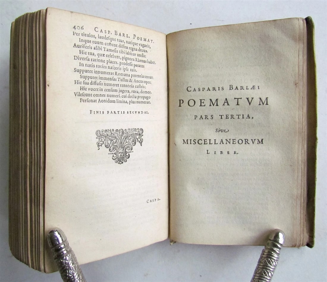 1631 POETRY by C. Barlaeus antique 17th CENTURY VELLUM BINDING - 5