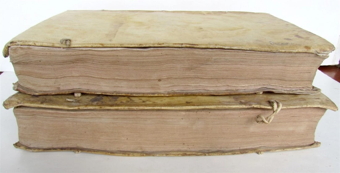 1671 LAW BOOKS 2 FOLIO VOLUMES Institutionum Imperatoris antique VELLUM BOUND - 10