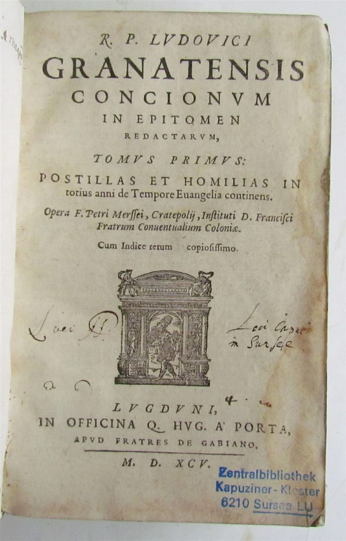 1595 LUIS DE GRANADA POSTILLAS ET HOMILIAS antique VELLUM BINDING 16th century - 6