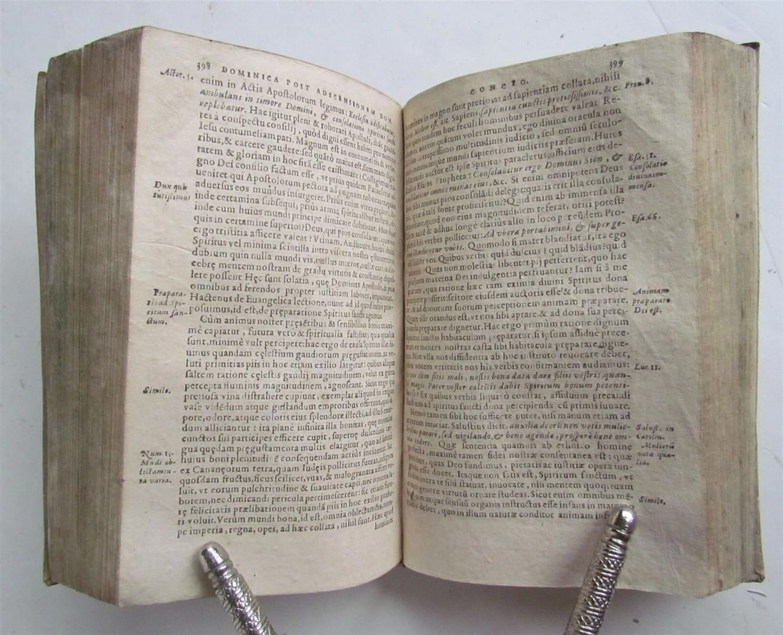 1595 LUIS DE GRANADA POSTILLAS ET HOMILIAS antique VELLUM BINDING 16th century - 9