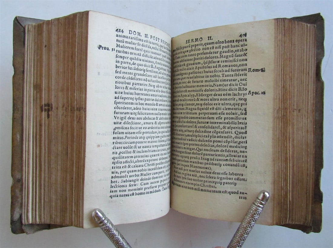 1554 Homiliarum tripartitarum by Josse Clichtoveus antique PIGSKIN BOUND vol. I - 7
