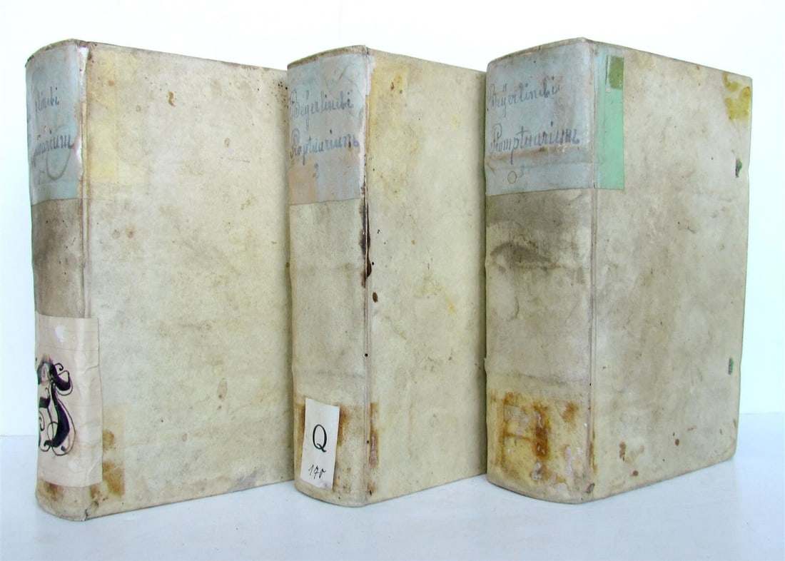 1634 3 VOLUMES Promptuarium morale antique VELLUM BOUND by Lawrence Beyerlinck (1 of 12)