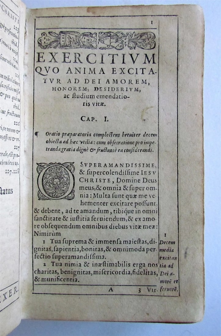 1599 Liber exercitiorum spiritualium triplicis viae antique VELLUM BINDING - 5