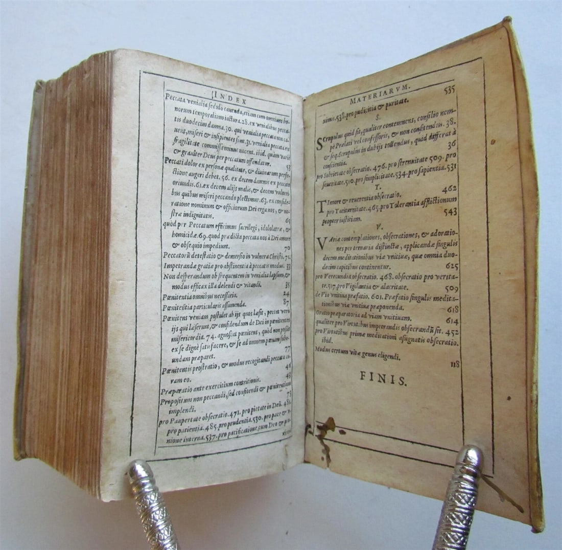 1599 Liber exercitiorum spiritualium triplicis viae antique VELLUM BINDING - 6