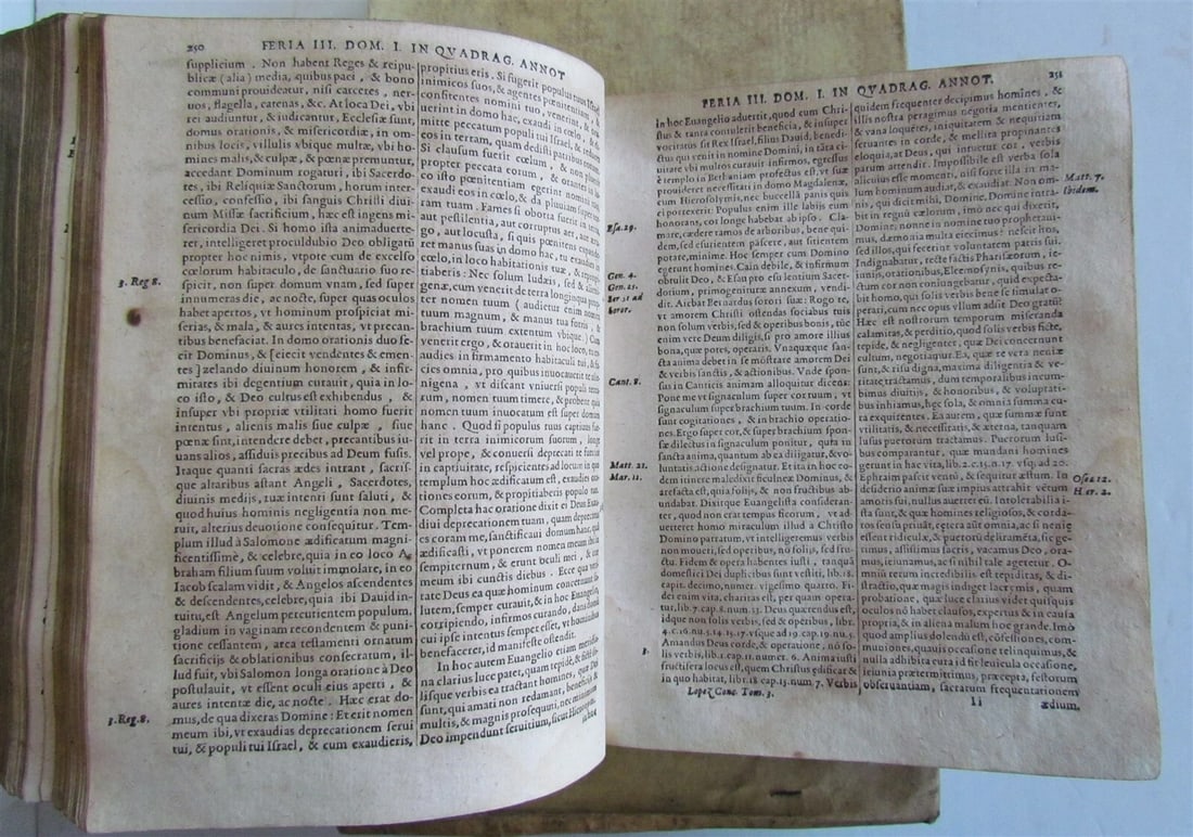 1607 4 VOLUMES Spanish Dominican Juan Lopez collection of sermons antique vellum - 8