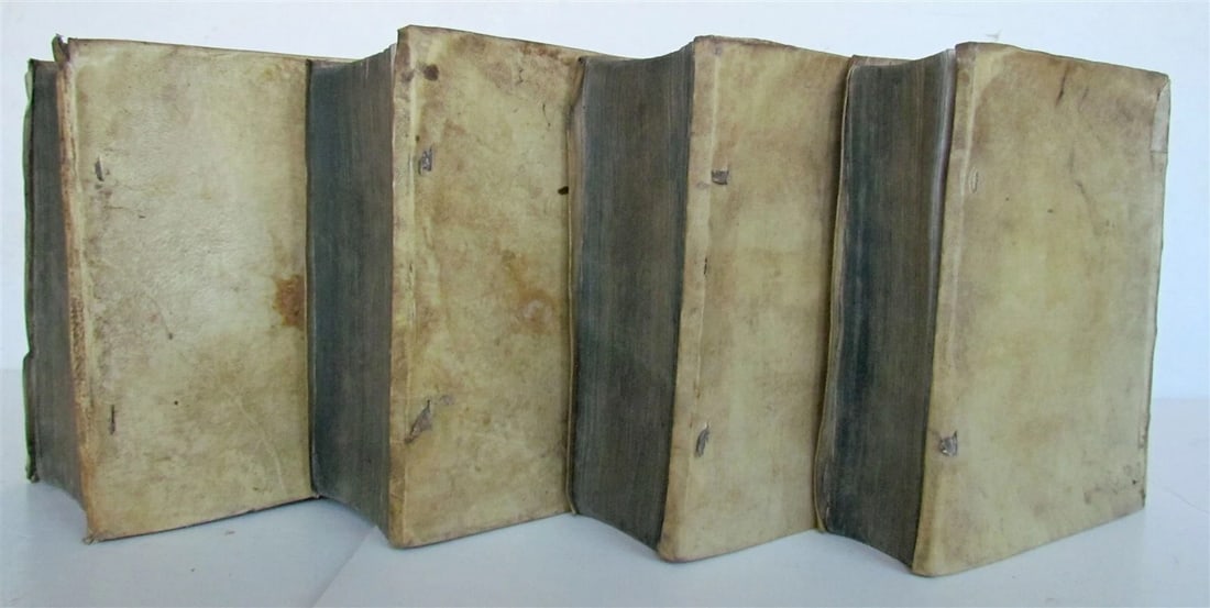 1607 4 VOLUMES Spanish Dominican Juan Lopez collection of sermons antique vellum - 9