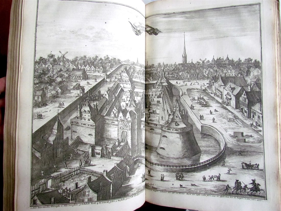 1703 NETHERLANDS HISTORY 2 FOLIO VOLUMES ILLUSTRATED ANTIQUE VELLUM BOUND - 11