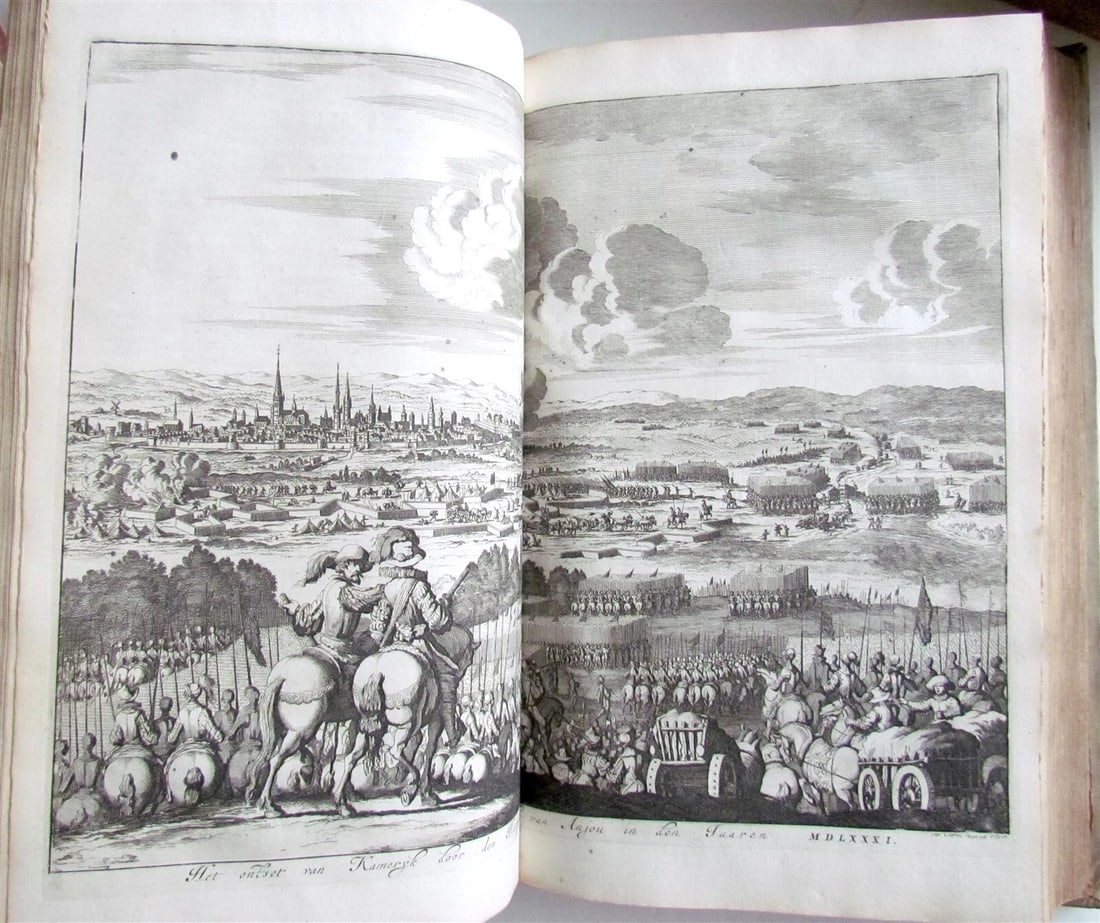 1703 NETHERLANDS HISTORY 2 FOLIO VOLUMES ILLUSTRATED ANTIQUE VELLUM BOUND - 3