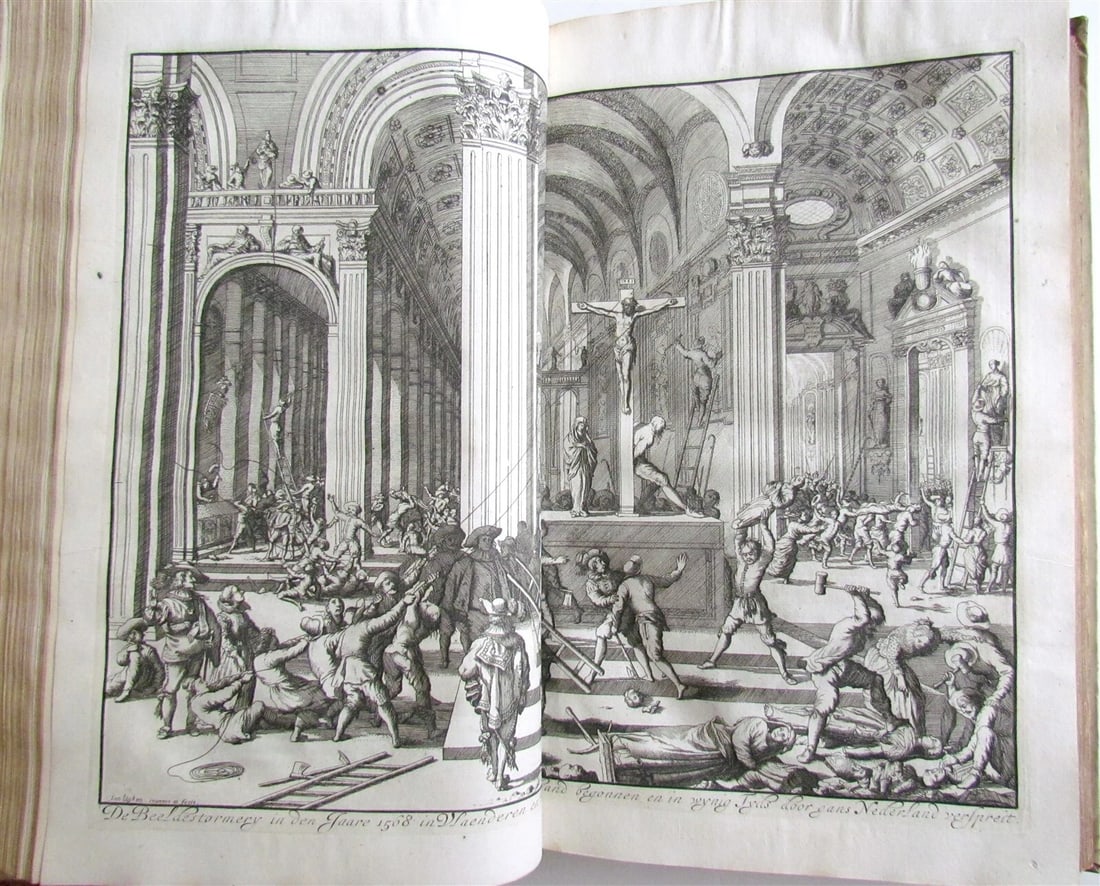 1703 NETHERLANDS HISTORY 2 FOLIO VOLUMES ILLUSTRATED ANTIQUE VELLUM BOUND - 5