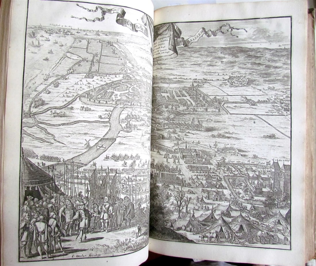 1703 NETHERLANDS HISTORY 2 FOLIO VOLUMES ILLUSTRATED ANTIQUE VELLUM BOUND - 9